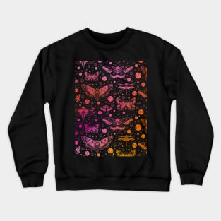 Pink and Orange Butterfly Pattern Crewneck Sweatshirt